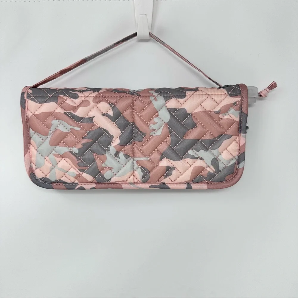 Lug Sleeper Convertible Travel Makeup Brush Holder Camo Pink Gray